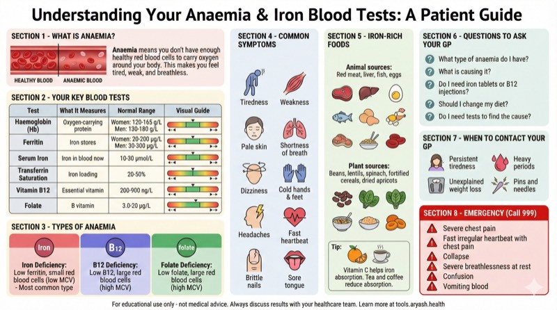 Anaemia blood tests infographic preview