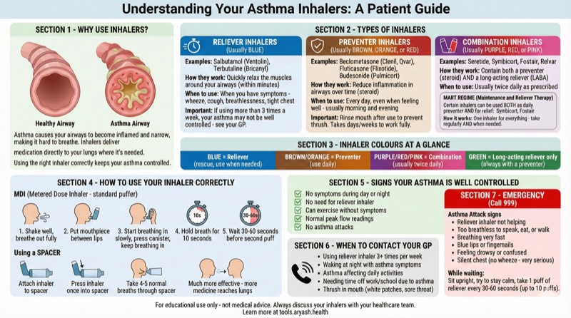 Asthma inhalers infographic preview