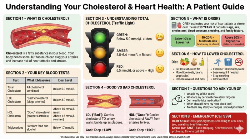 Cholesterol blood tests infographic preview