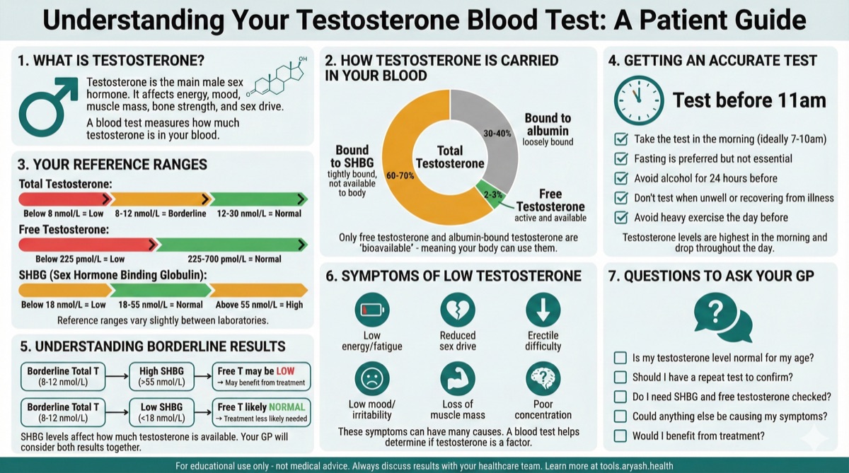 Testosterone blood test infographic preview